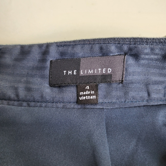 The Limited Womens Faux Suede Navy Blue Pencil Skirt Retro Chic Stretch Pencil 4 - Picture 6 of 10